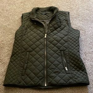 Quilted green vest.